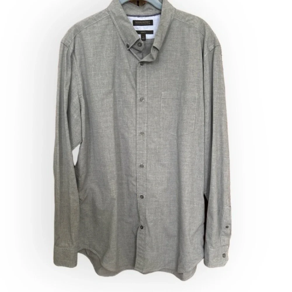 Banana Republic Custom 078 Wash Slim Fit Button Down Shirt Size L Office Casual